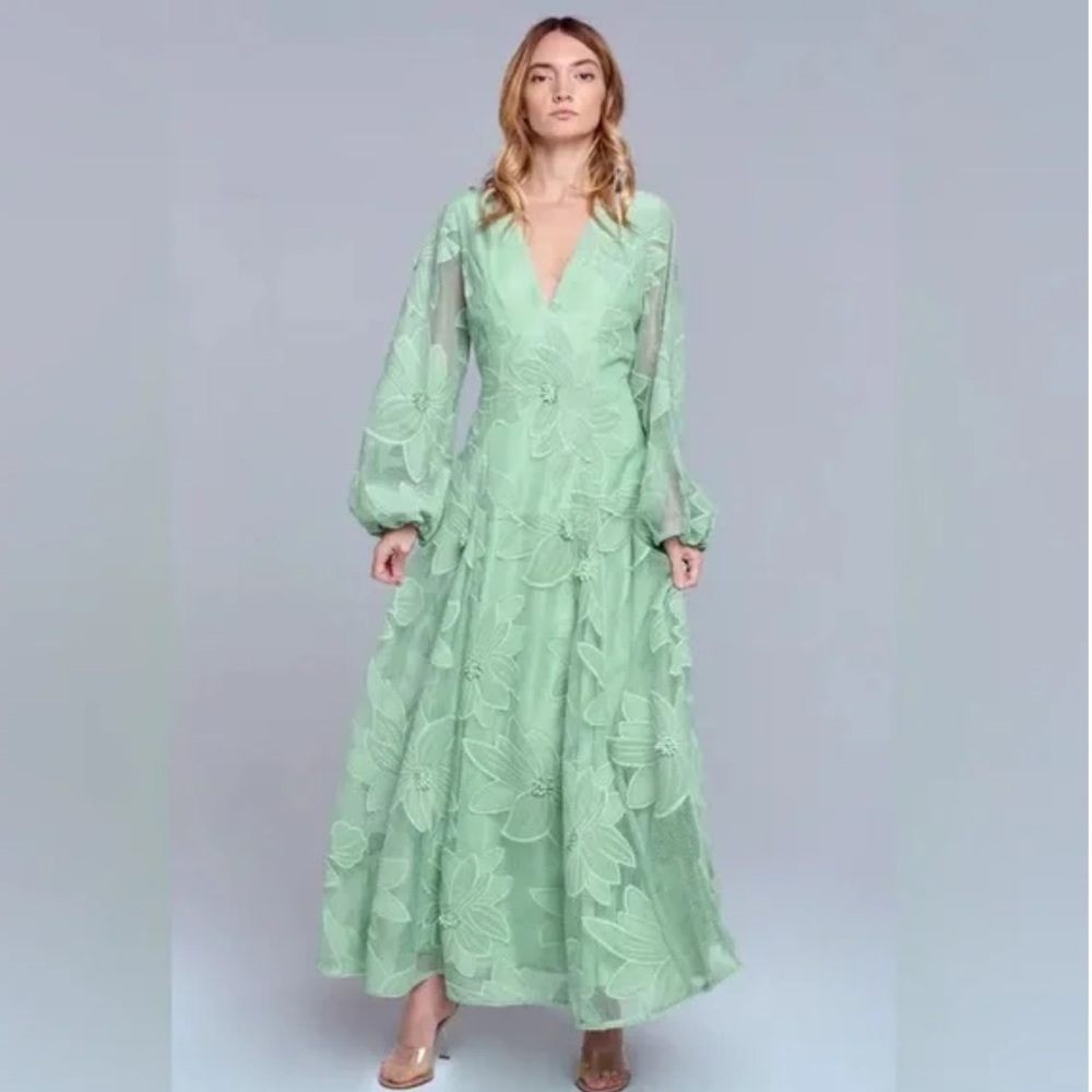 Ciebon Sarilla Floral Lace Maxi Gown Dress Sz S Mint NWT